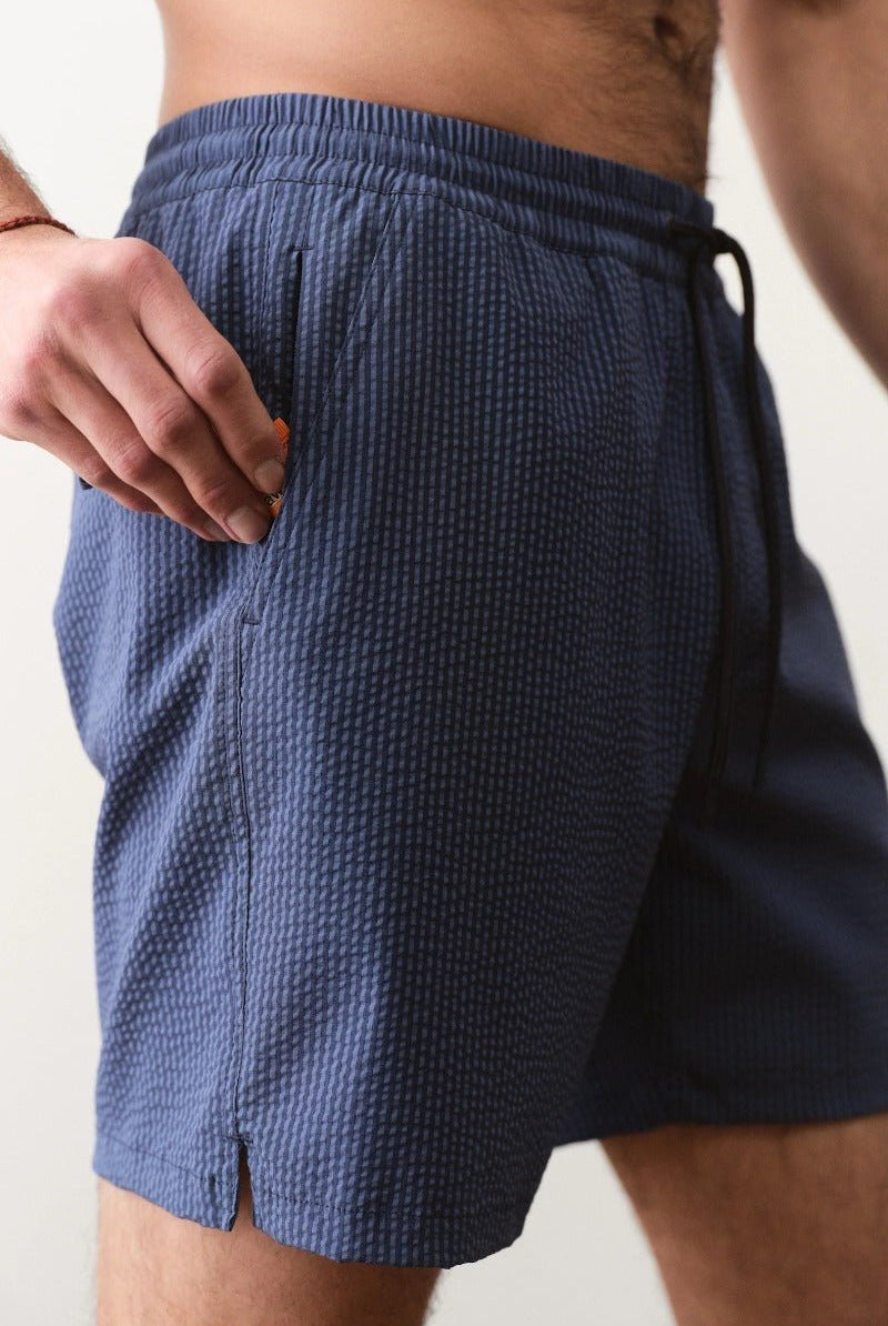 Marine Layer Lined Sport & Swim Short - Navy/Blu Stripe