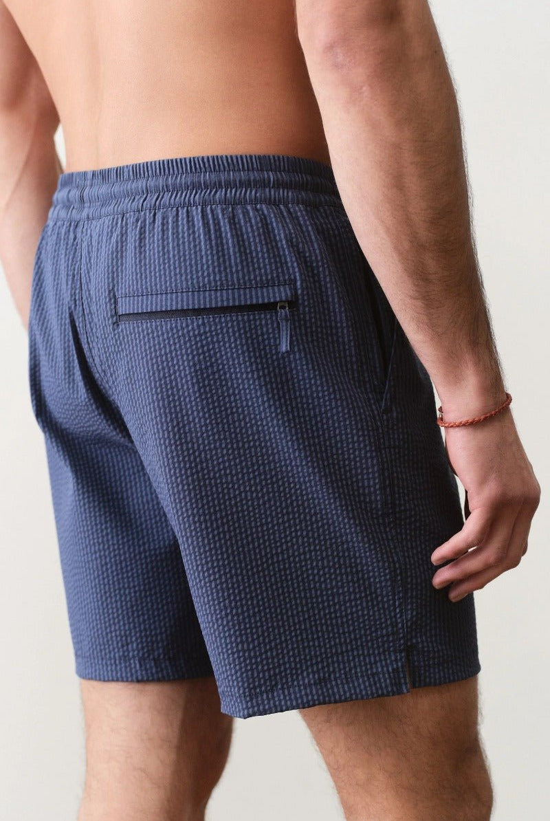 Marine Layer Lined Sport & Swim Short - Navy/Blu Stripe