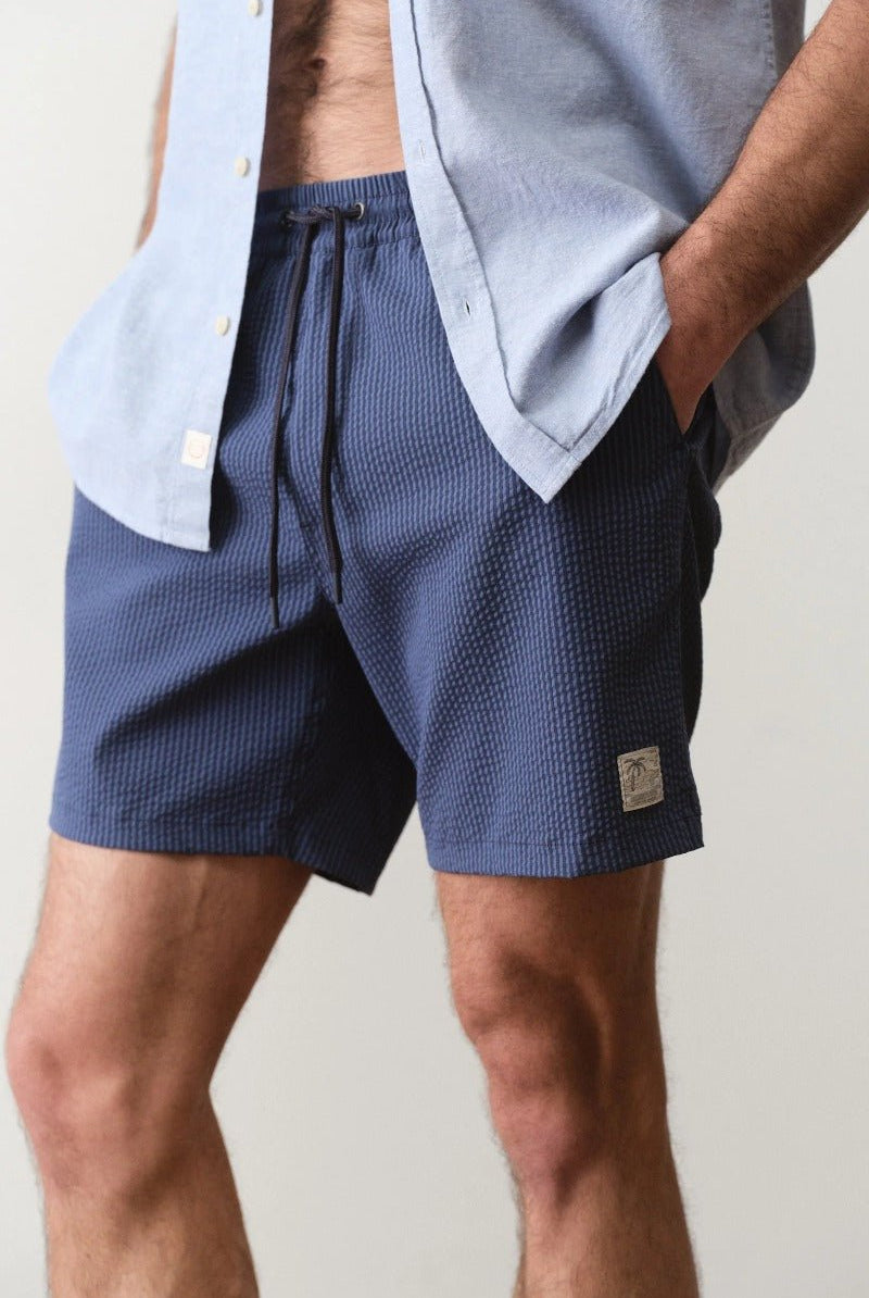 Marine Layer Lined Sport & Swim Short - Navy/Blu Stripe