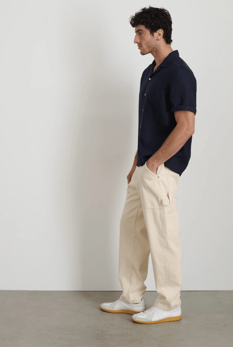 Shirts & Tops - Alex Mill - Linen Camp Shirt in Dark Navy - Archery Close