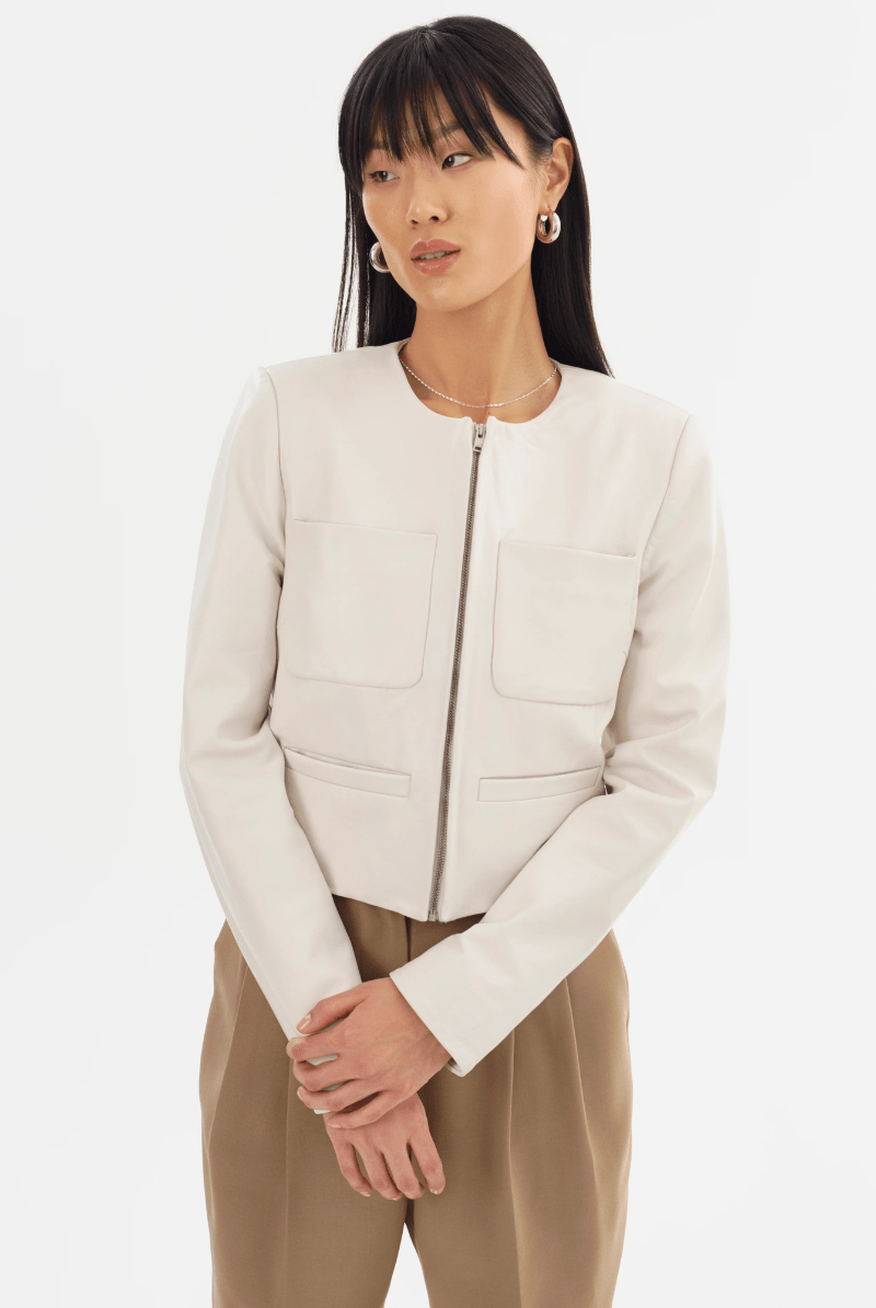 Outerwear - Lamarque - Linette Jacket in Whisper White - Archery Close