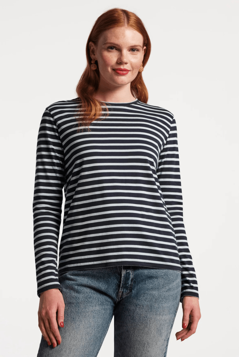 Shirts & Tops - Frances Valentine - Long Sleeve Striped Tee Shirt - Archery Close