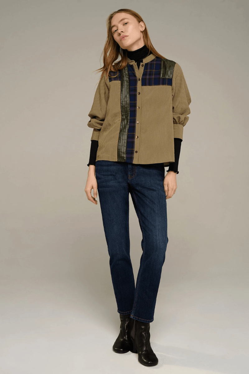 Shirts & Tops - Cotelac - Long-sleeved mandarin collar shirt - Archery Close