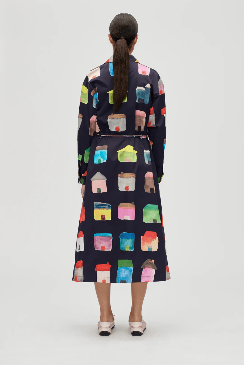 Dresses - Stine Goya - Longsleeve Workwear Dress in Refugios - Archery Close