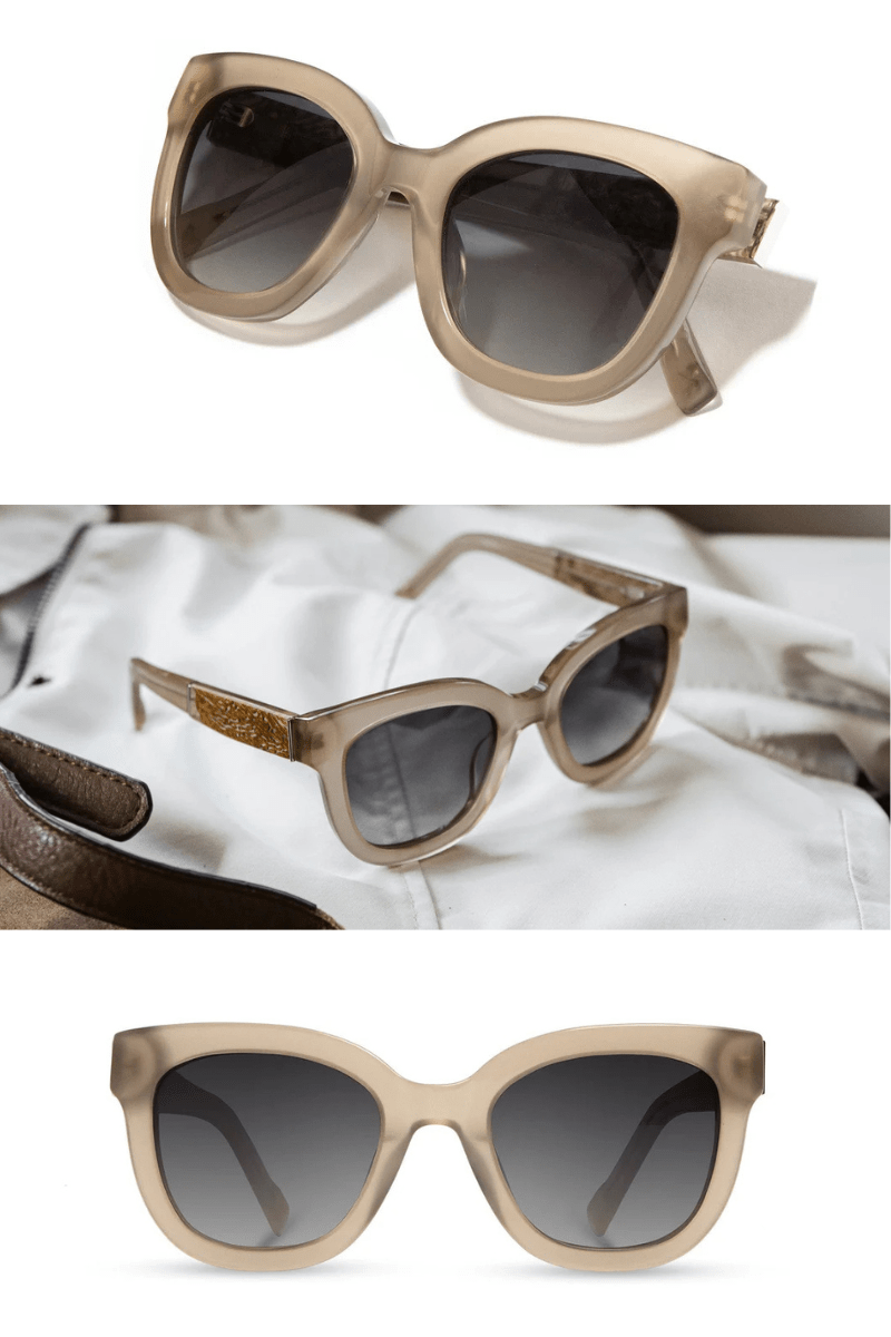 Sunglasses - Shwood Eyewear - Lorane Sunglasses - Ivory/Mushroom - Archery Close