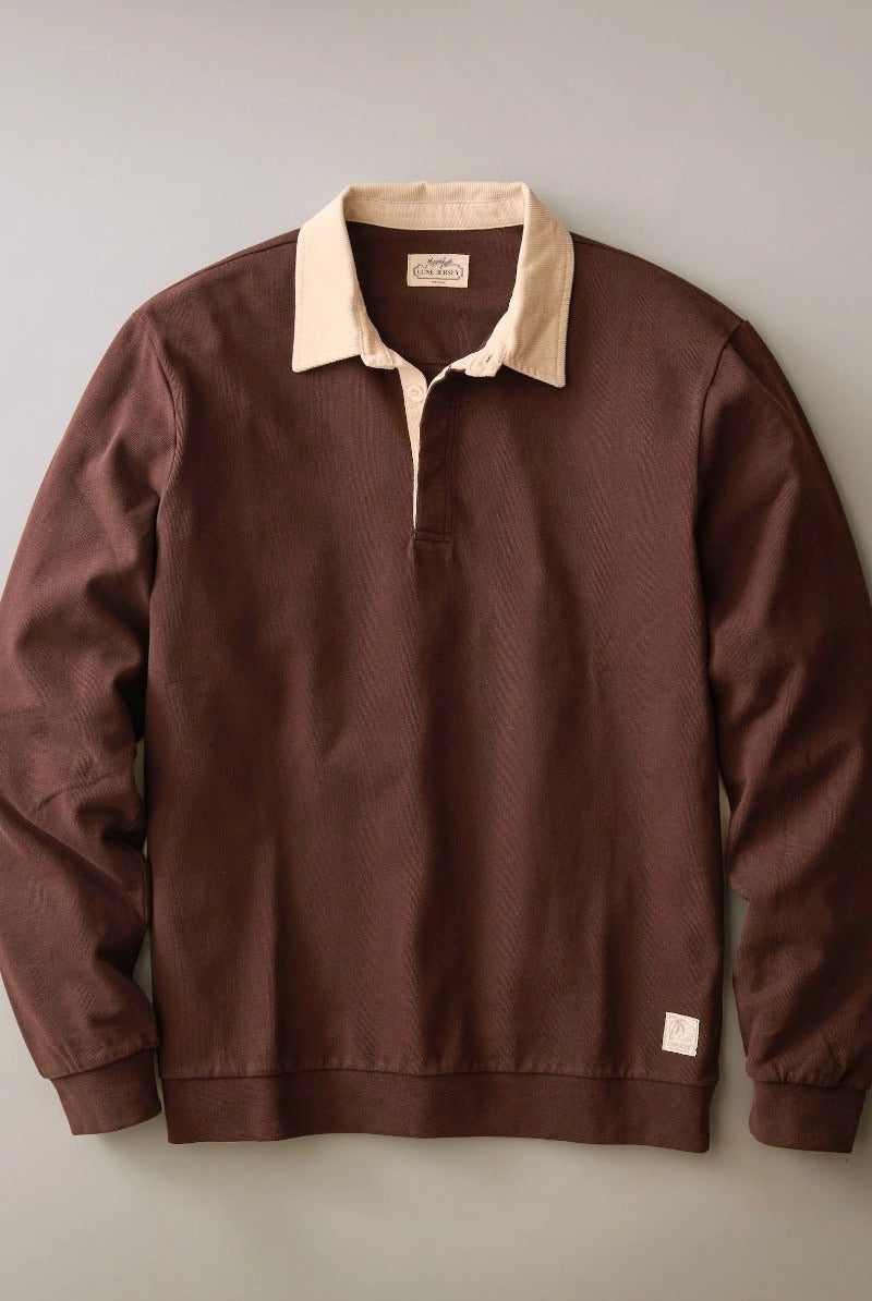 Marine Layer Luxe Jersey Rugby Polo - Java