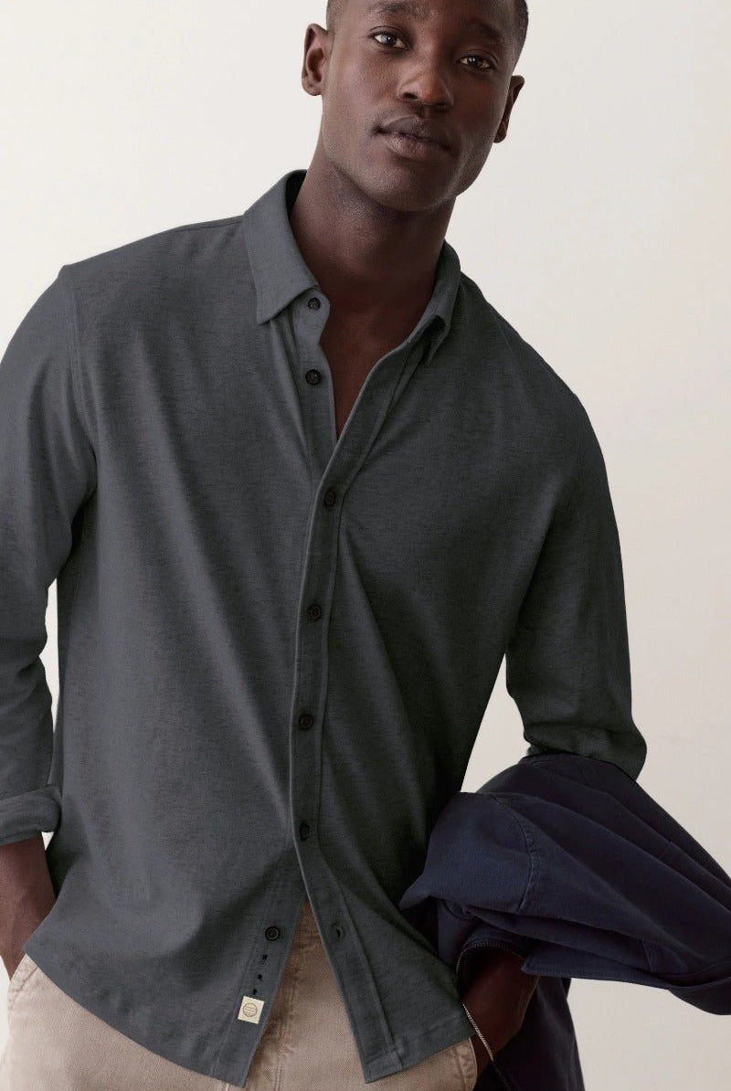 Marine Layer Luxe Jersey Shirt - Asphalt