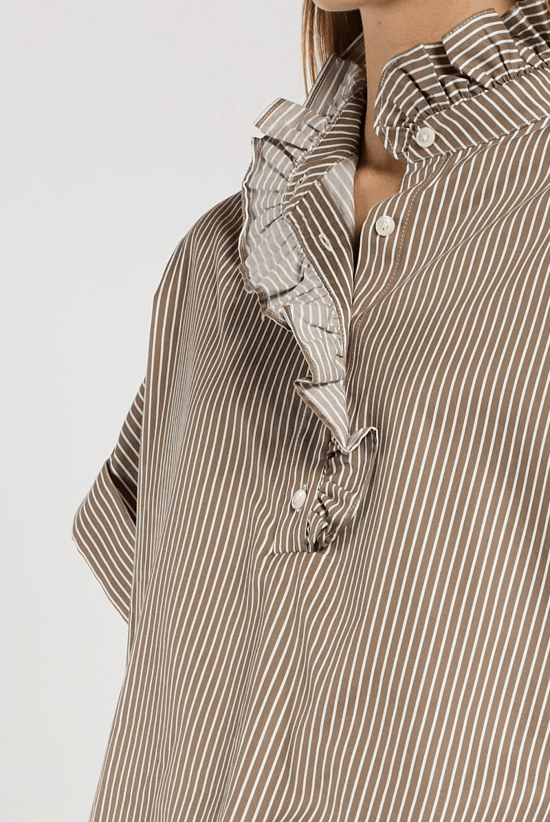 Shirts & Tops - Christy Lynn - Mabel Top in Chocolate Stripe - Archery Close