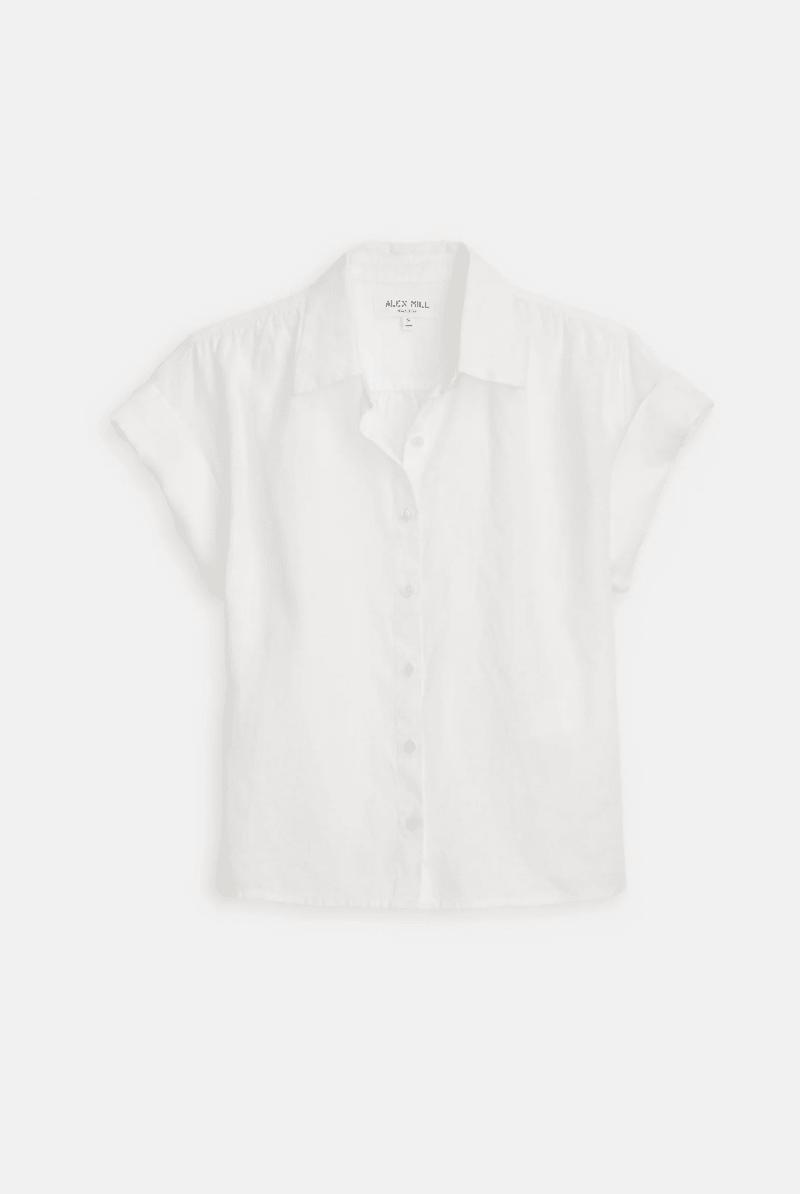 Shirts & Tops - Alex Mill - Maddie Blouse in Linen - White - Archery Close