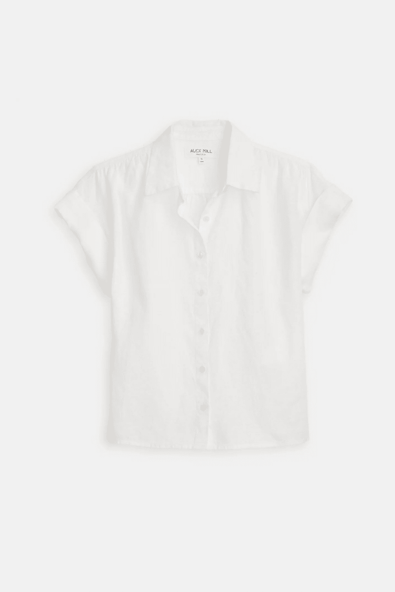 Shirts & Tops - Alex Mill - Maddie Blouse in Linen - White - Archery Close