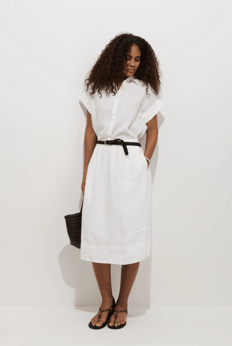 Shirts & Tops - Alex Mill - Maddie Blouse in Linen - White - Archery Close