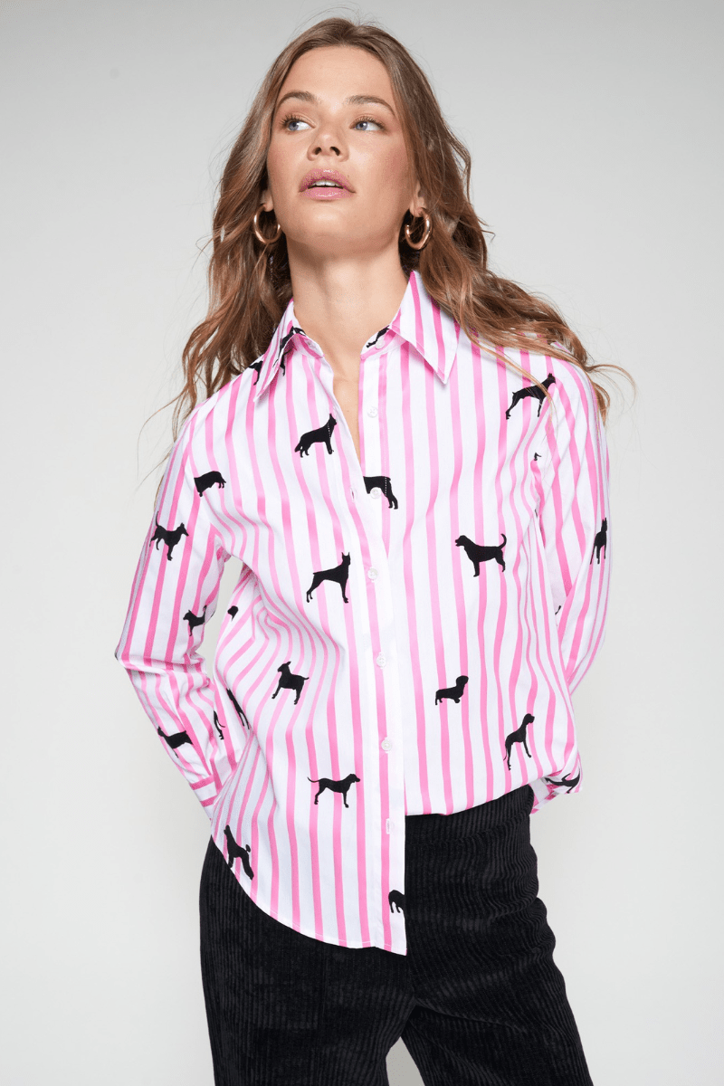 Shirts & Tops - Vilagallo - Mafalda shirt in pink stripes - Archery Close