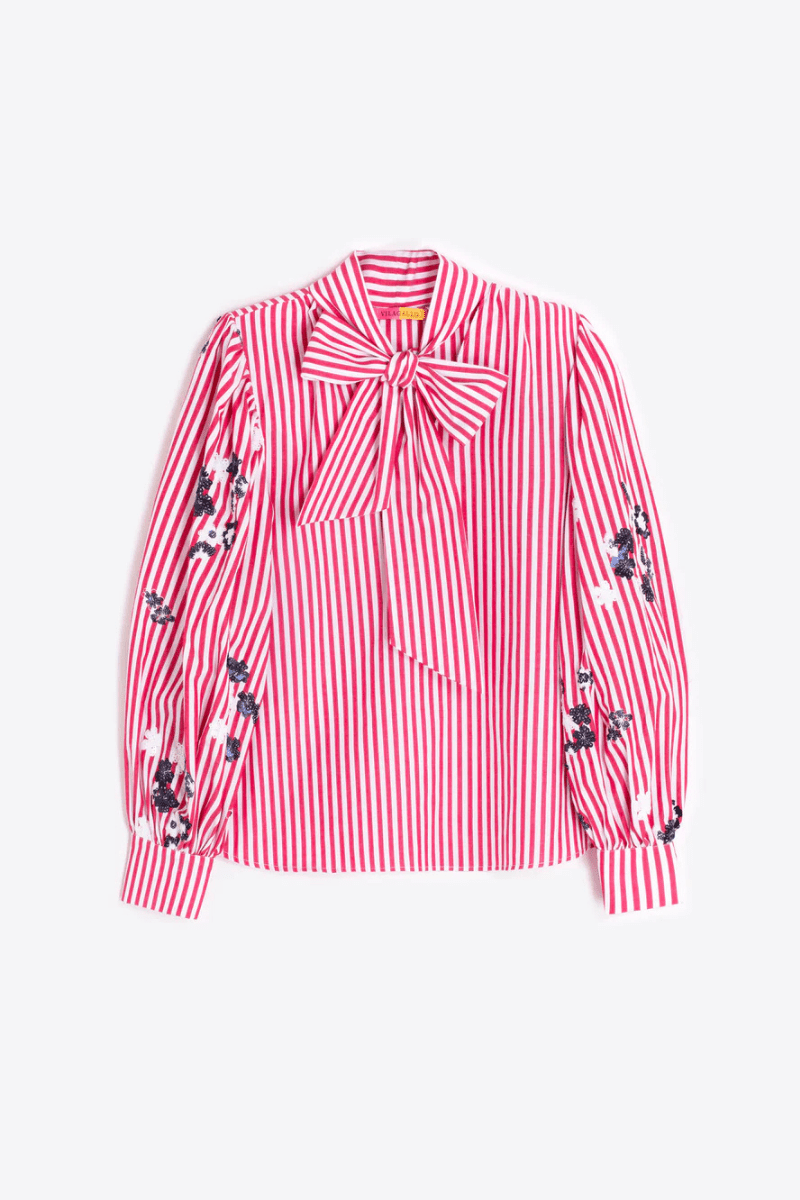 Shirts & Tops - Vilagallo - Marlene Shirt with Bow - Archery Close