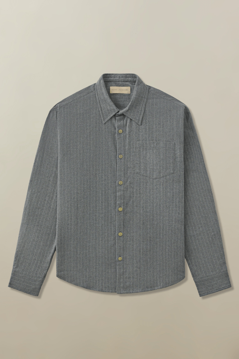 Shirts & Tops - Road to Nowhere Clothing - Men's Accord Shirt in Denim Herringbone - Archery Close