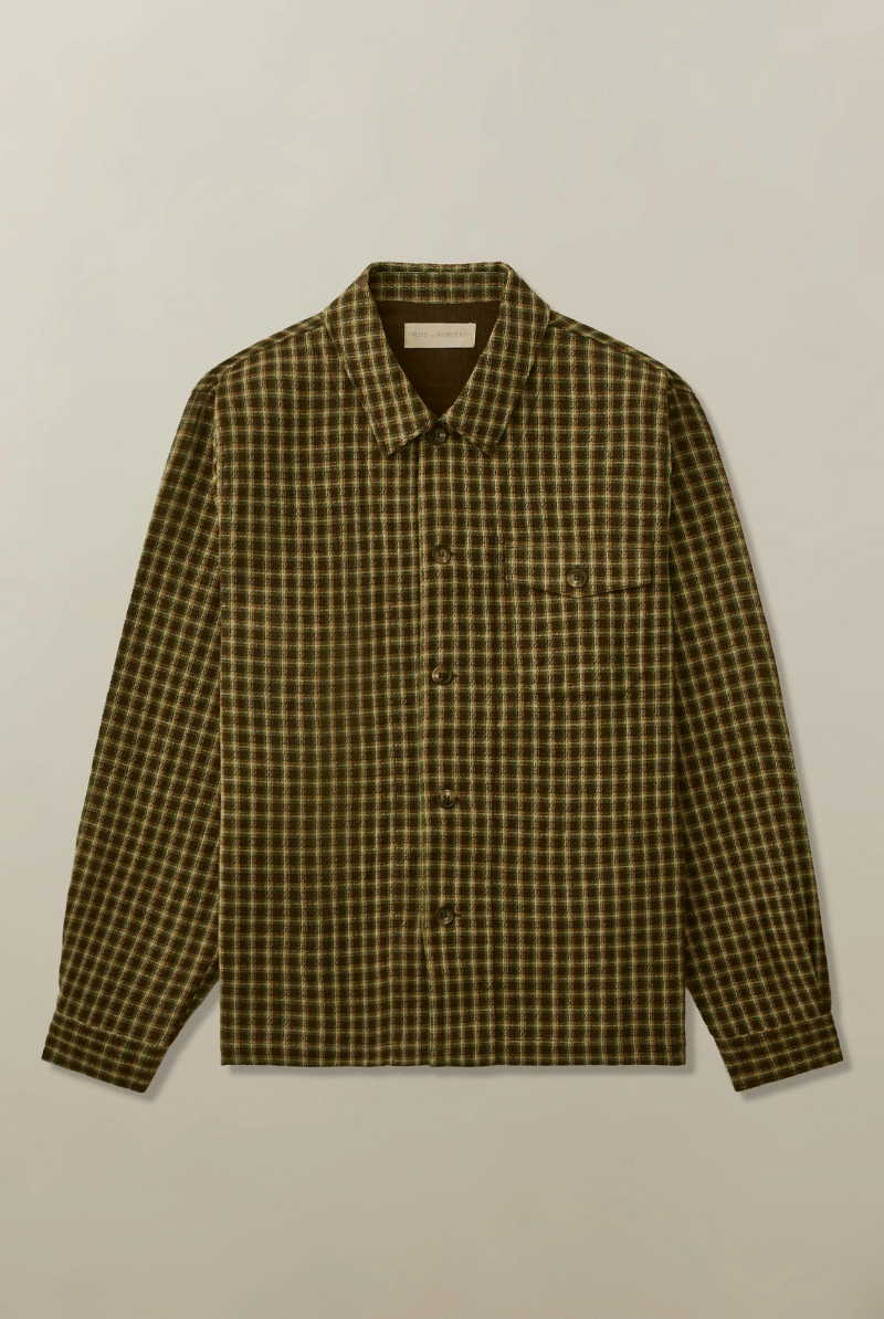 Shirts & Tops - Road to Nowhere Clothing - Men's Cameron Overshirt in Double Cloth Dobby - Archery Close