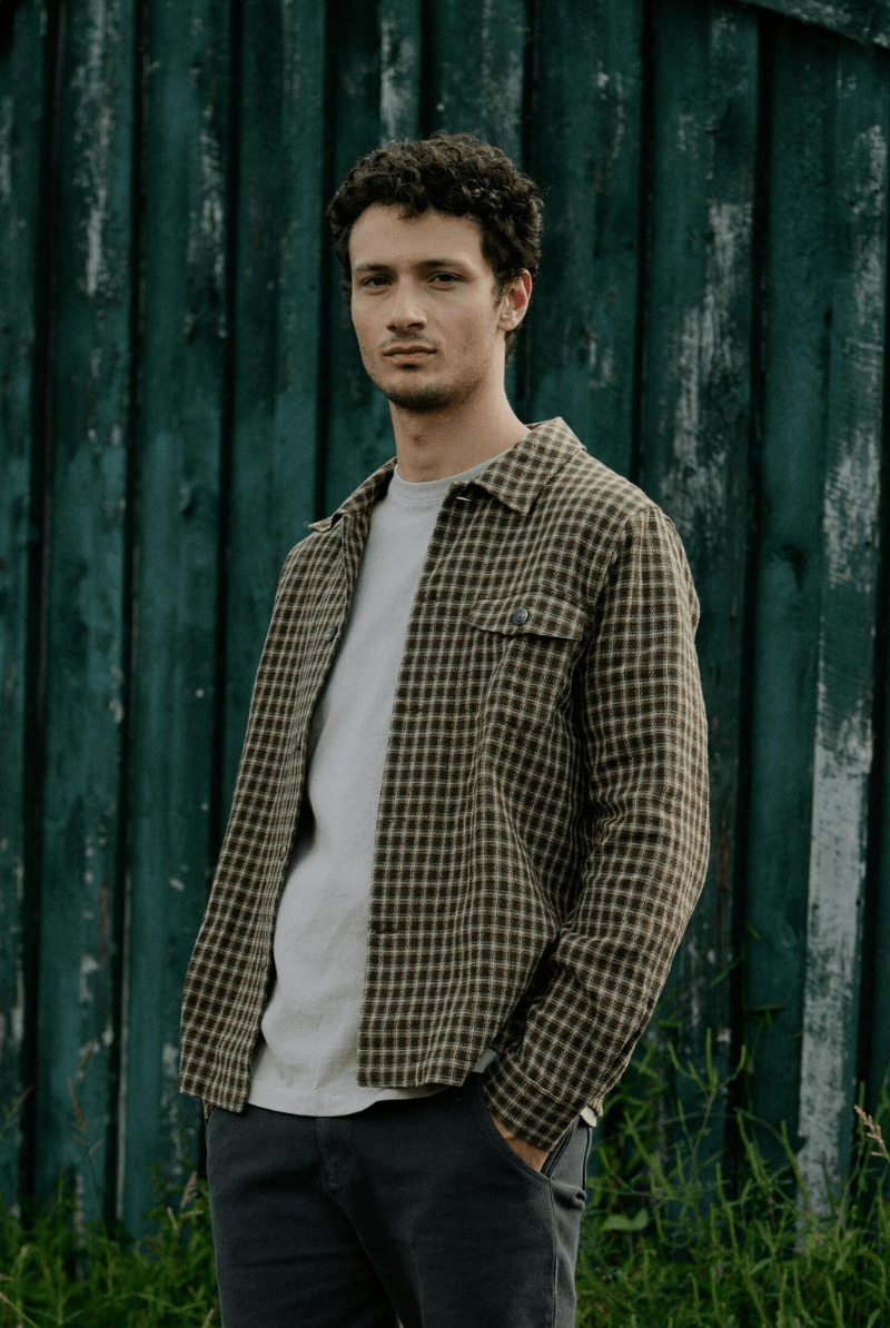 Shirts & Tops - Road to Nowhere Clothing - Men's Cameron Overshirt in Double Cloth Dobby - Archery Close