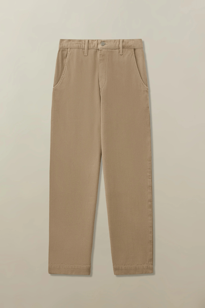 Pants - Road to Nowhere Clothing - Men's Pilon Trouser in Garment Dyed Recycled Cotton - Origami - Archery Close