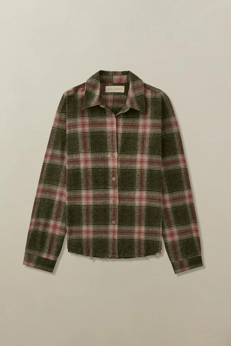 Shirts & Tops - Road to Nowhere Clothing - Mila Flannel in Wine Plaid - Archery Close