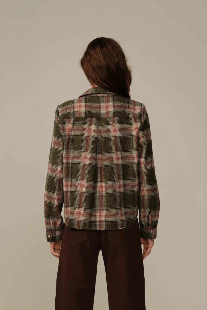Shirts & Tops - Road to Nowhere Clothing - Mila Flannel in Wine Plaid - Archery Close