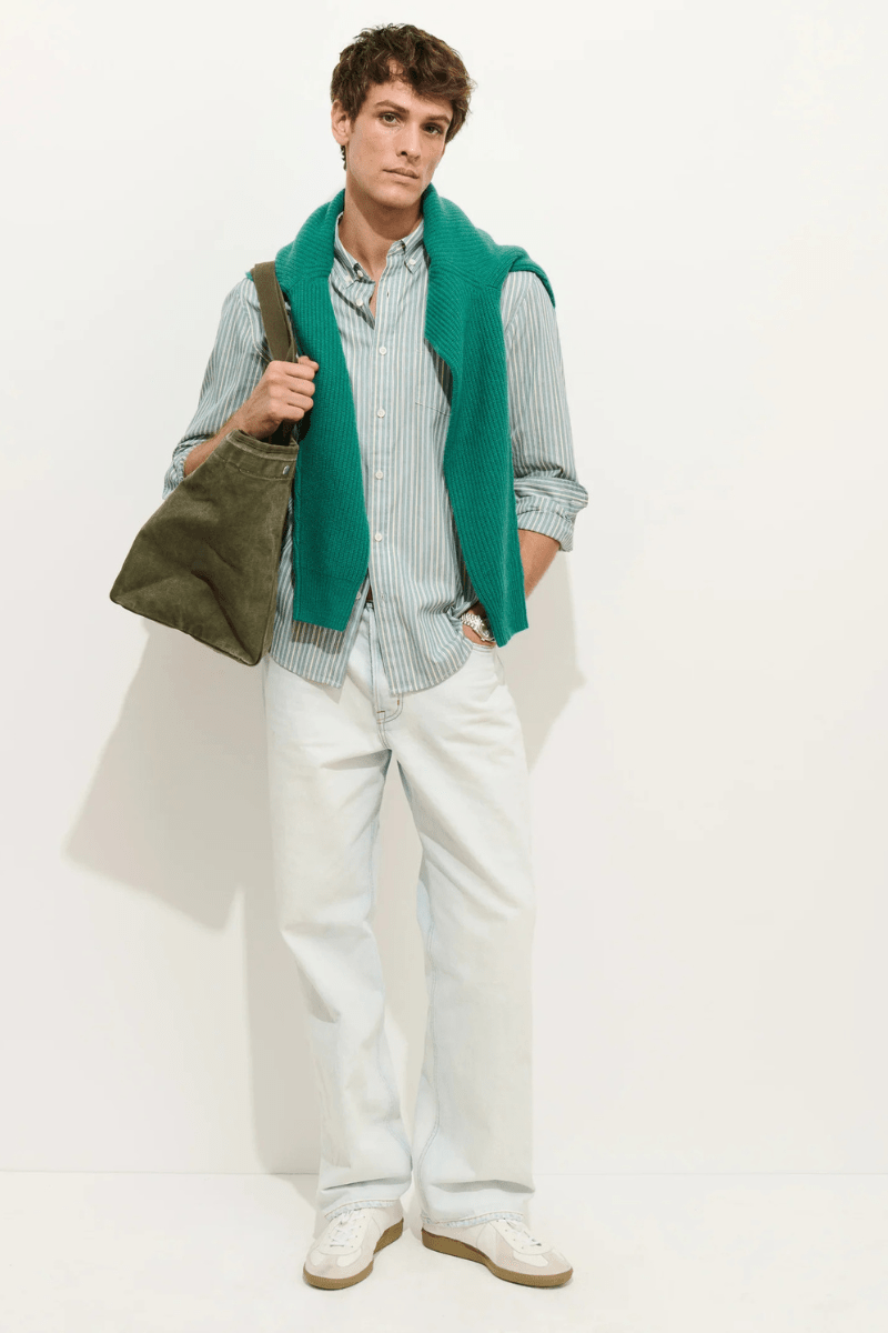 Shirts & Tops - Alex Mill - Mill Striped Shirt In Cotton Poplin - Archery Close