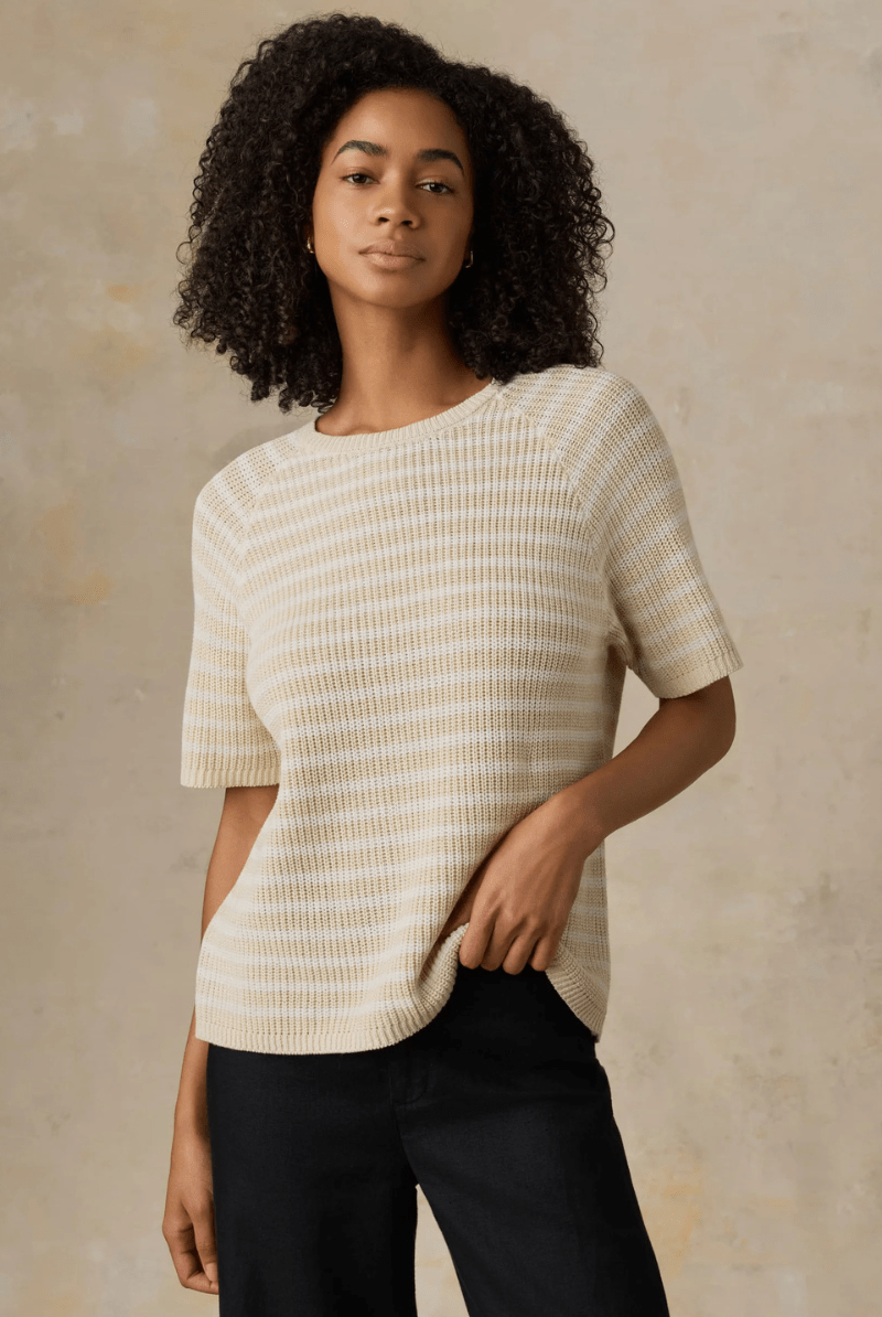 Shirts & Tops - Faherty Brand - Miramar Linen Tee - Archery Close