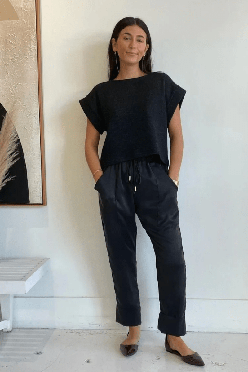 Sweater - Natalie Busby - Mod Sweater in Charcoal - Archery Close