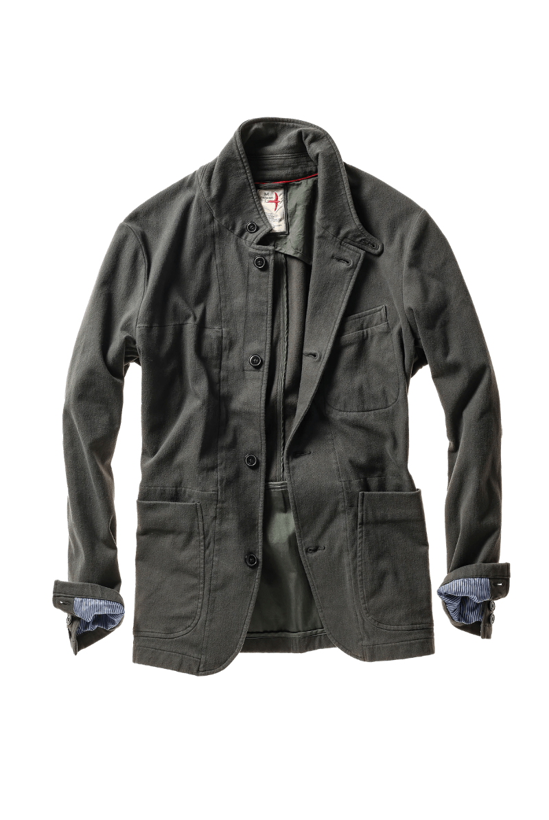 Blazer - Relwen - Moleskin Trap Blazer in Char Loden - Archery Close