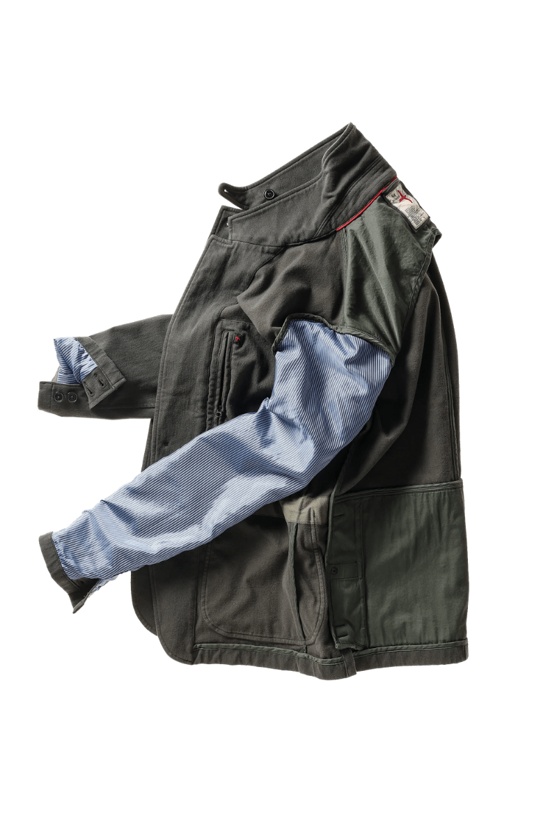 Blazer - Relwen - Moleskin Trap Blazer in Char Loden - Archery Close