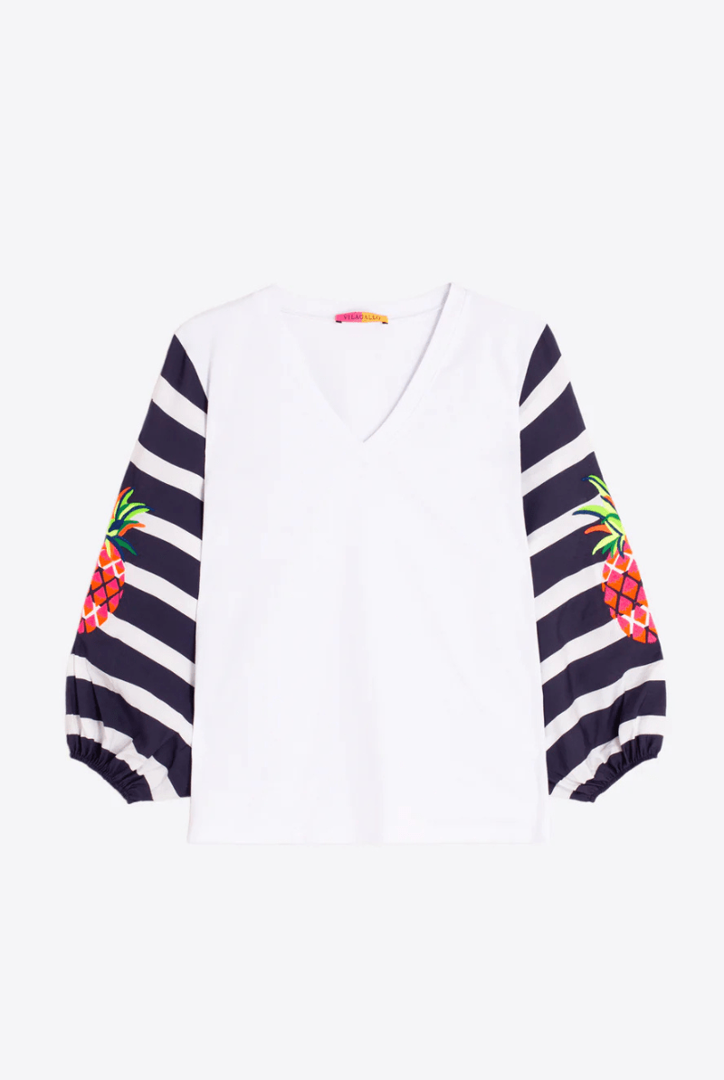 Shirts & Tops - Vilagallo - Monica Shirt with Pineapple - Archery Close