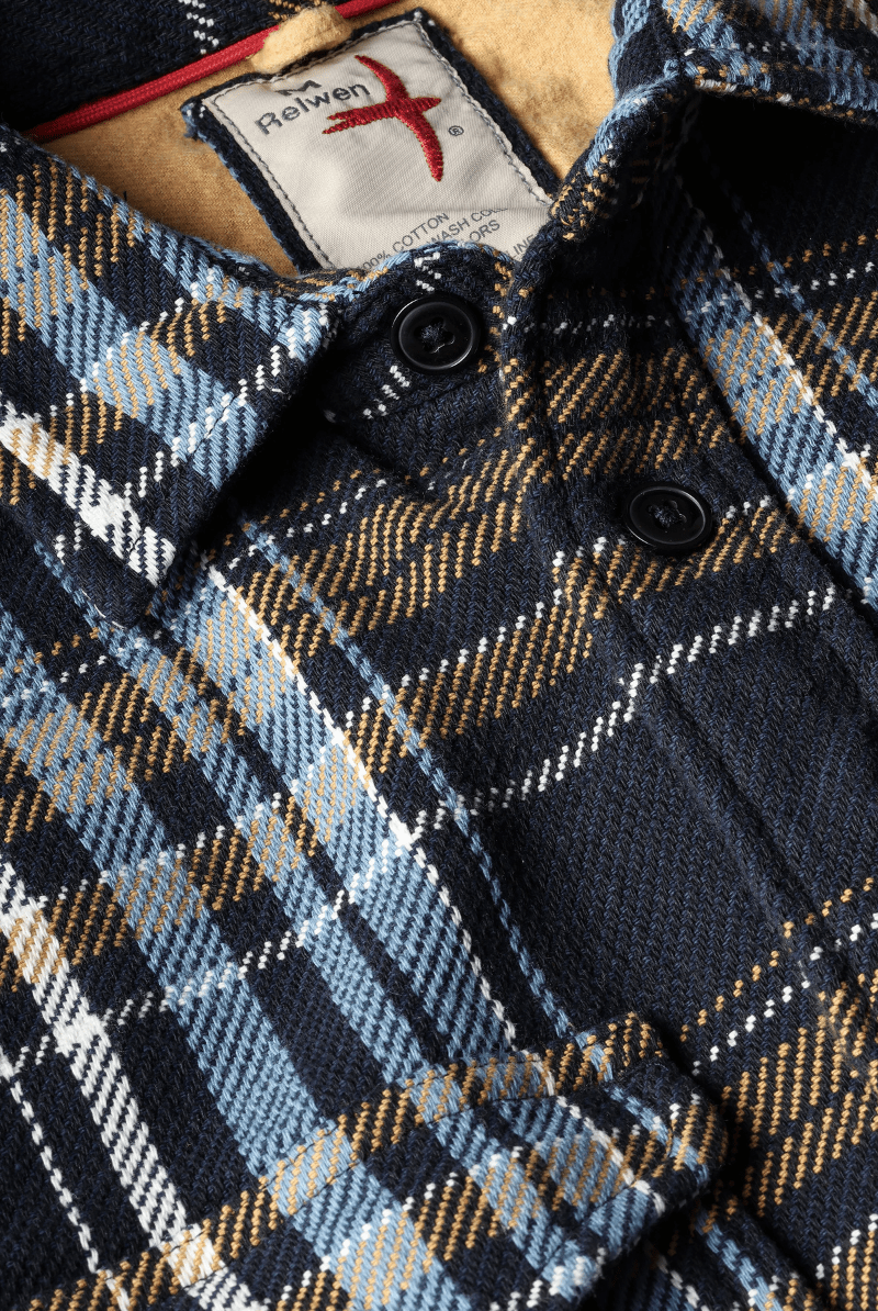 Shirts & Tops - Relwen - Mountain Flannel in Navy Multi Plaid - Archery Close