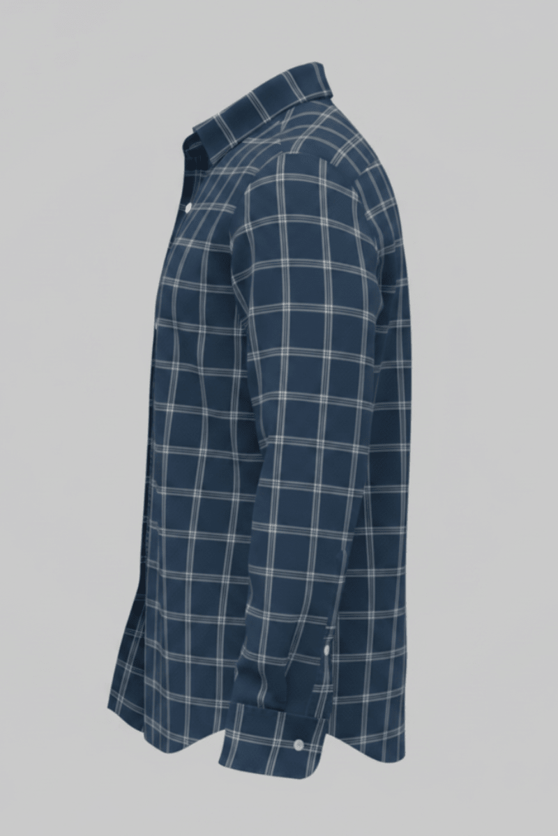 Shirts & Tops - Faherty Brand - Movement Monterrey Shirt in Midnight Cloud Plaid - Archery Close