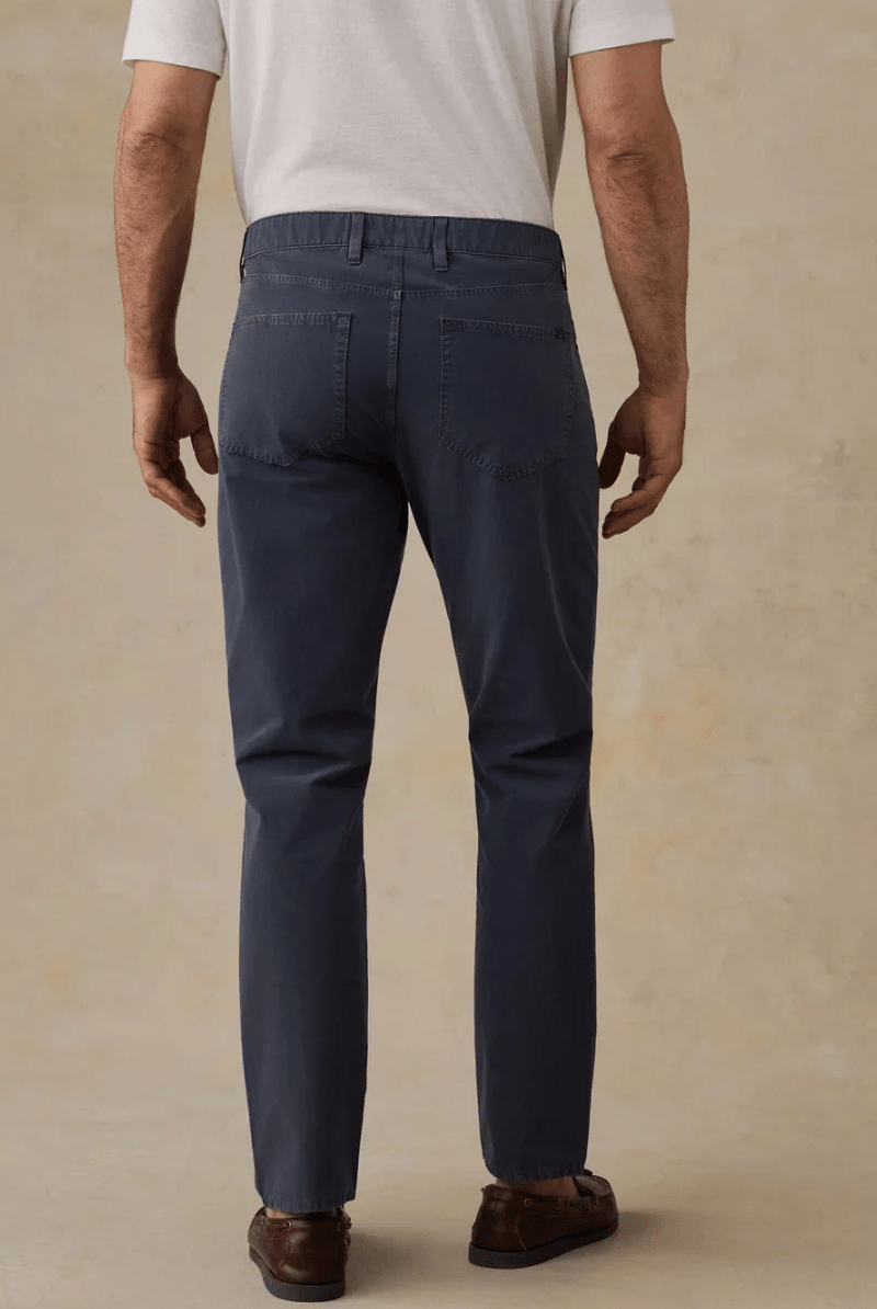 Pants - Faherty Brand - Movement Patina 5pocket pant in Blue Nights - Archery Close