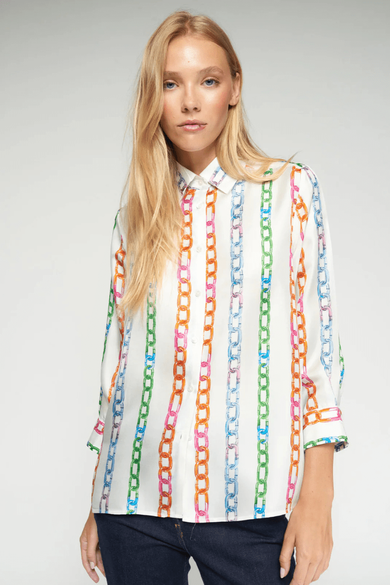 Shirts & Tops - Vilagallo - Multicolor Chain Print Shirt - Archery Close