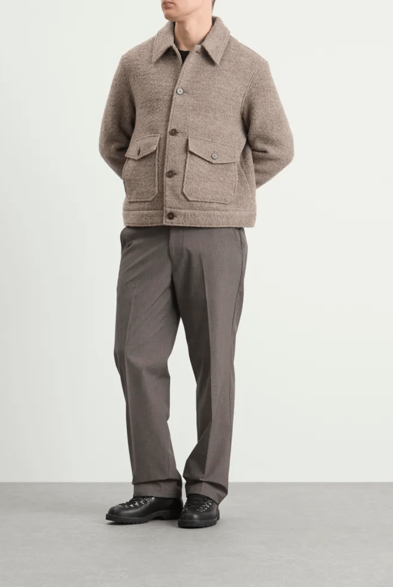 Outerwear - Wax London - Newgate Melange Wool Jacket - Archery Close