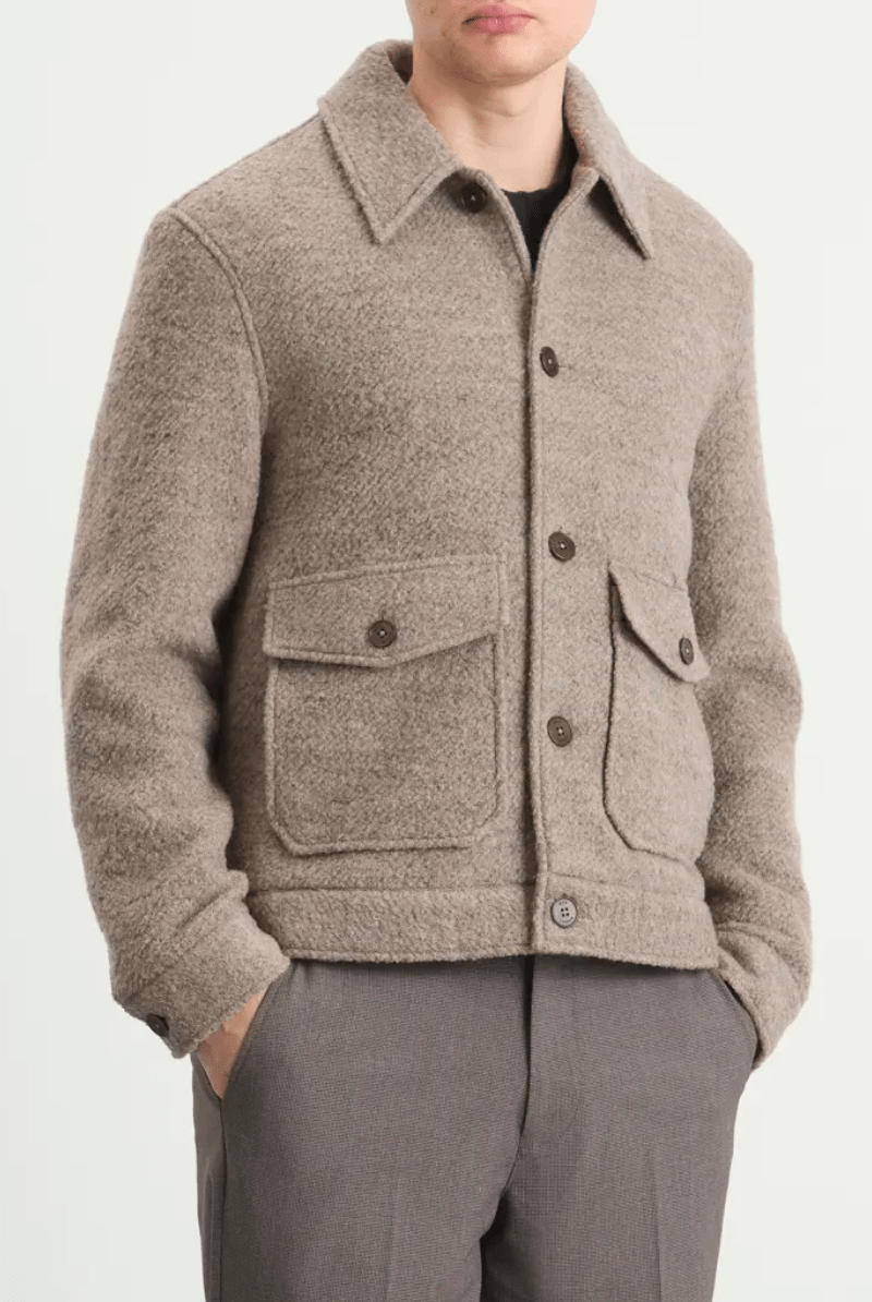 Outerwear - Wax London - Newgate Melange Wool Jacket - Archery Close
