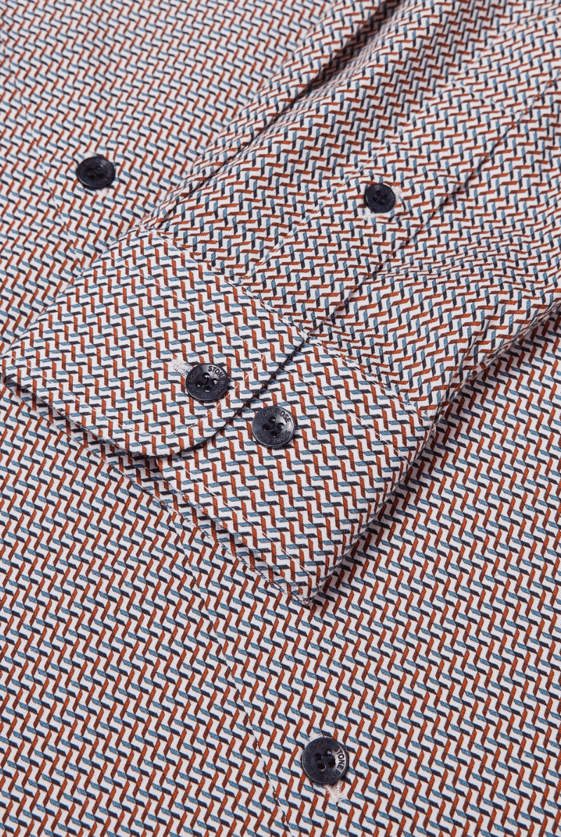 Shirts & Tops - Stone Rose - NOVA - Medium Orange Micro Weave Shirt - Archery Close