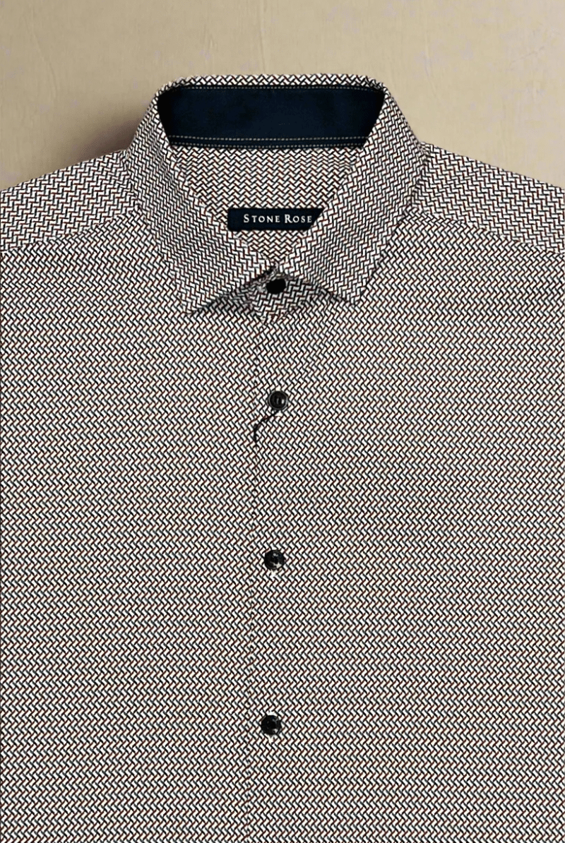 Shirts & Tops - Stone Rose - NOVA - Medium Orange Micro Weave Shirt - Archery Close