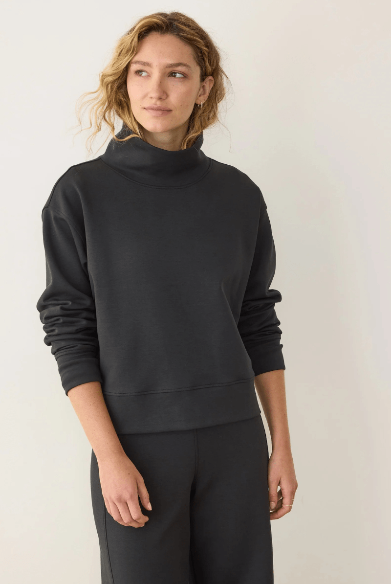 Sweatshirts - Marine Layer - Nova Mock Neck Sweatshirt - Archery Close