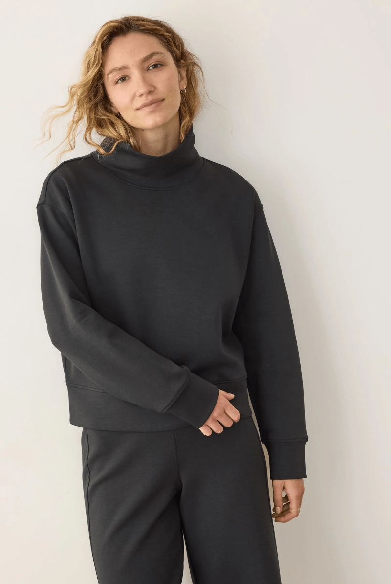 Sweatshirts - Marine Layer - Nova Mock Neck Sweatshirt - Archery Close