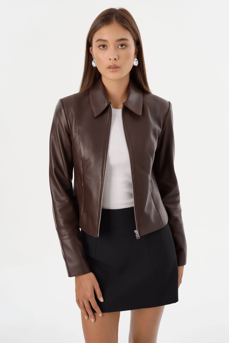 Outerwear - Lamarque - Oceana in Mahogany - Archery Close