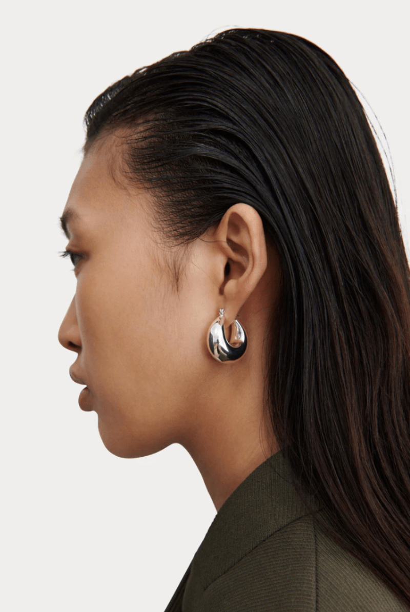 Jewelry - Rachel Comey - Omega Hoop in Silver - Archery Close