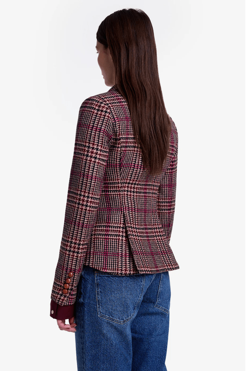 Blazer - Smythe - One Button Blazer in Berry Glen Check - Archery Close