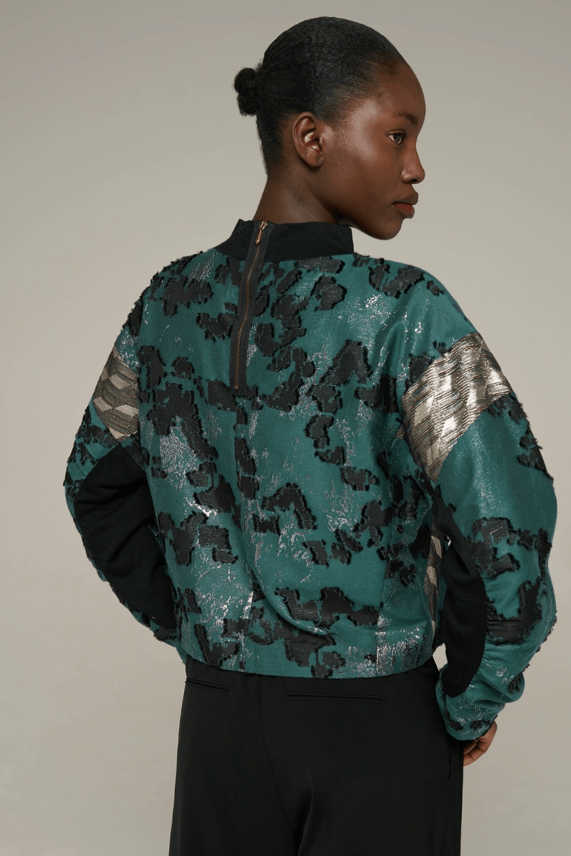 Shirts & Tops - Cotelac - Oversized high-neck long-sleeve blouse - Archery Close