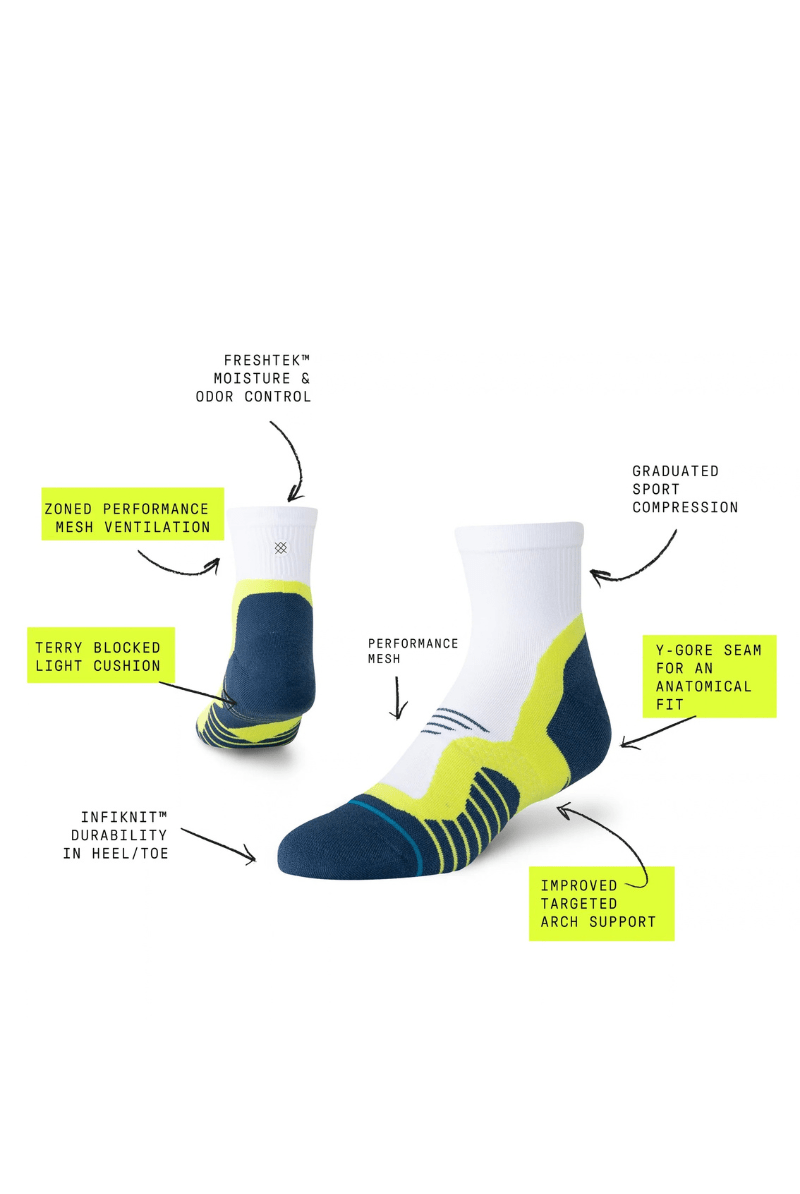 Socks - Stance - Pace Light Quarter in Volt - Archery Close
