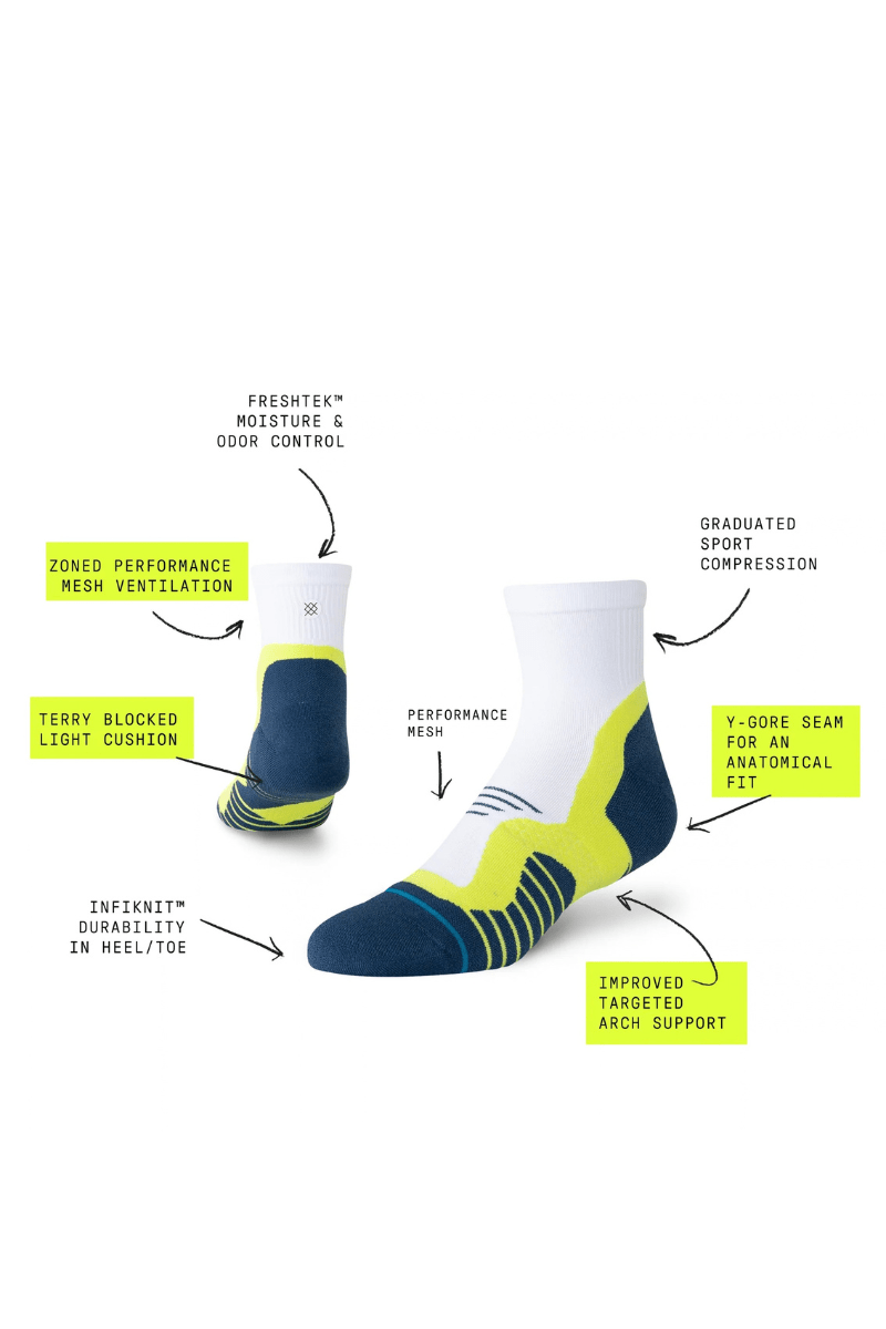 Socks - Stance - Pace Light Quarter in Volt - Archery Close