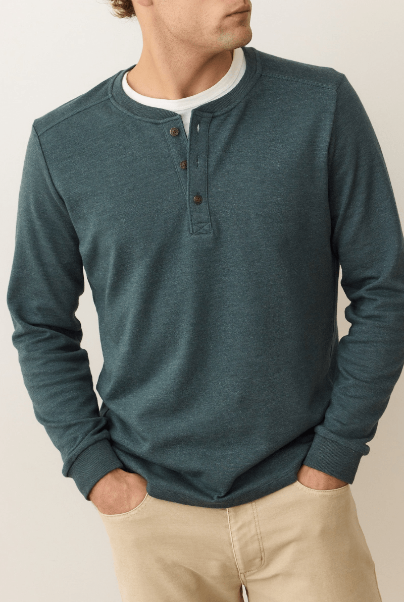 T-Shirt - Marine Layer - Pacifica Stretch Henley - Archery Close