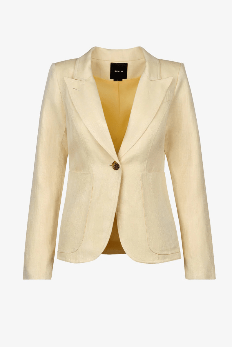 Blazer - Smythe - Patch Pocket Duchess W/ Elbow Patch in Butter - Archery Close