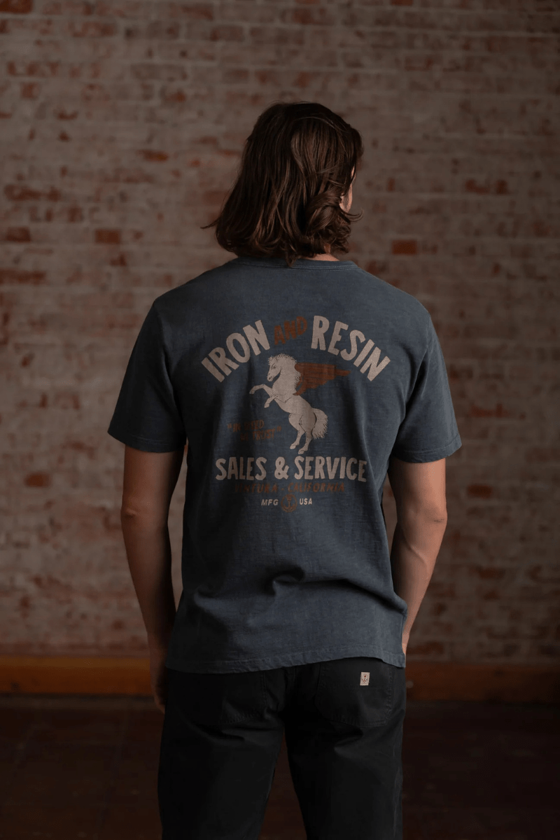 T-Shirt - Iron and Resin - Pegasus Pocket Tee in Black - Archery Close