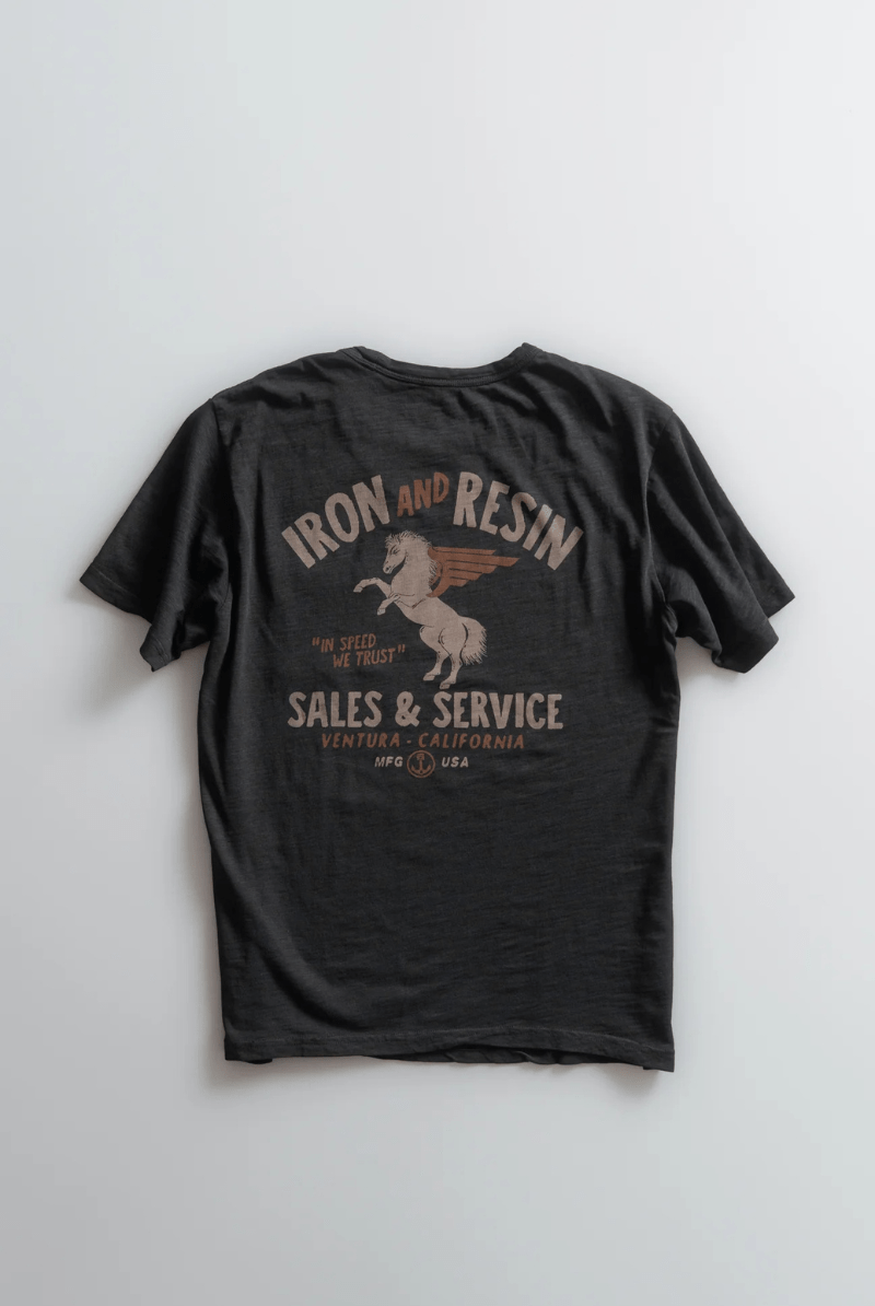 T-Shirt - Iron and Resin - Pegasus Pocket Tee in Black - Archery Close