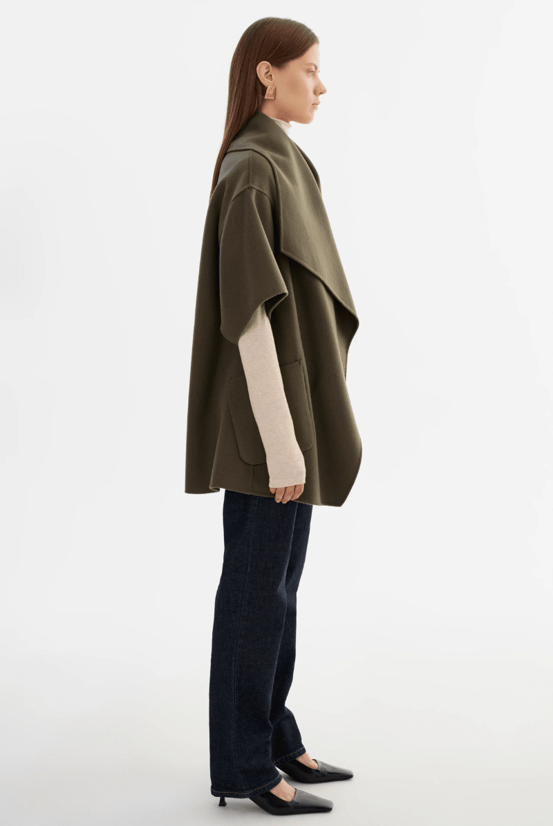Outerwear - Lamarque - Penelope Coat in Dark Olive - Archery Close